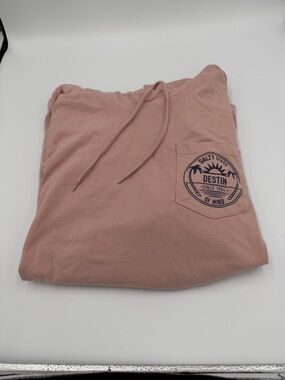 Style Link Miami Dusty Rose Long Sleeve Tee with Pocket Graphic